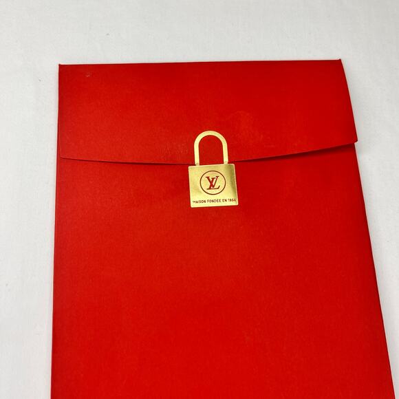 Louis Vuitton Paris Red Leather Clochette Key Holder Monogram J in Gold NEW - Picture 5 of 5